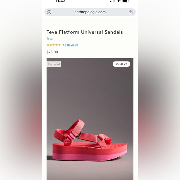 Teva Pink and Orange Women's Sandals - Picture 6 of 6